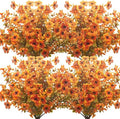 10 Bundles Artificial Fall Flowers Outdoor UV Resistant Fake Flowers by Grunyia