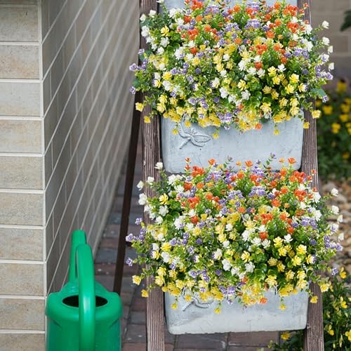 NETAP Outdoor Artificial Flowers UV Resistant, 20 Bundles Fake Realistic Floral Greenery Plants for Outside Porch, Window Boxes, Garden, Yard, Inside Home Table Decor, MixColorA - Image 4