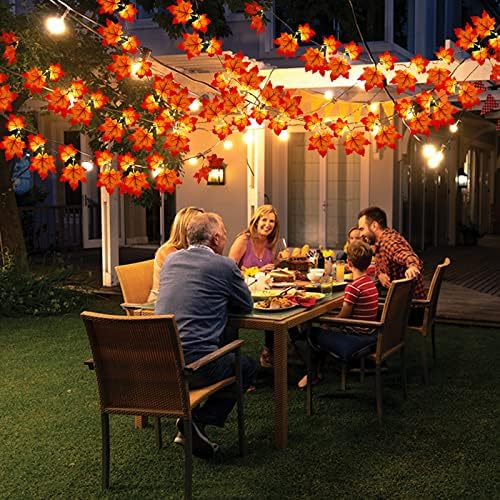 Timer & Thicker Leaves - 2 Pack Fall Garland with Lights Battery Operated - Image 5