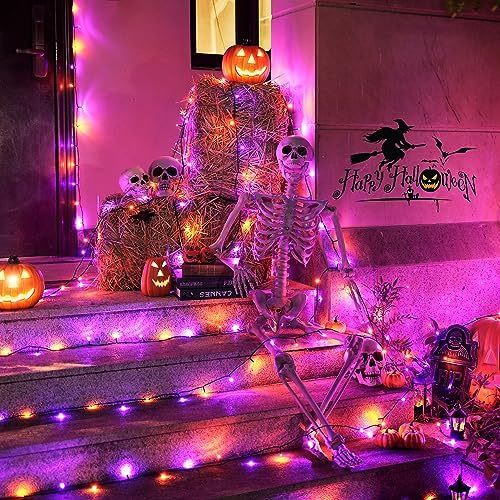 JMEXSUSS 66ft 200 LEDOrange and Purple Halloween String Lights, Plug in - Image 2
