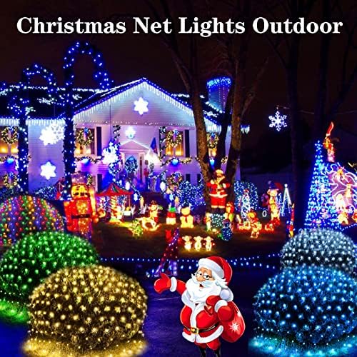 360LED Net Lights, 21ft x 5ft Connectable Christmas Mesh Lights with Timer & 8 Lighting Modes, Waterproof Outdoor Bush String Light for Halloween Xmas Tree Holiday Party Garden Hedge Patio - Blue - Image 4
