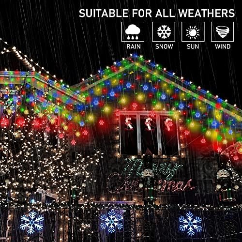 weillsnow 360 LED Icicle Christmas Lights with Snowflake, 29.5ft 72 Drops Connectable 8 Modes Waterproof Icicle Light Outdoor for Curtain, Eaves, Window, Christmas Decorations (Multi-Colored) - Image 4