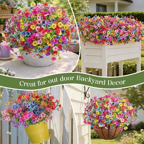 SHareconn 24 Bundles Artificial Flowers for Outdoors UV Resistant Decor - Image 4