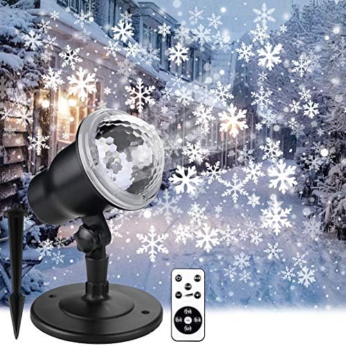 Christmas Projector Lights Outdoor, Snowflake Projector Lights with Wireless Remote Control for Christmas Decorations Lights New Year Party by KEVELLC