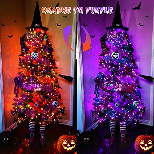 JMEXSUSS 66ft 200 LED Orange and Purple Halloween Lights Plug in - Image 2