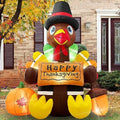 6FT Inflatable Turkey Thanksgiving Yard Decoration with LED Lights by Wabolay