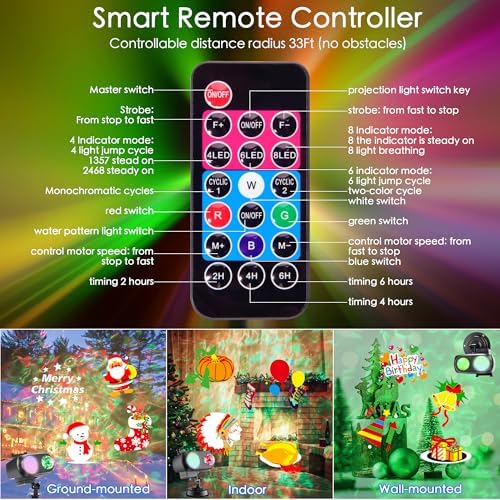 Nazuwke Halloween Christmas Projector Lights Outdoor, Holiday Projection - Image 6