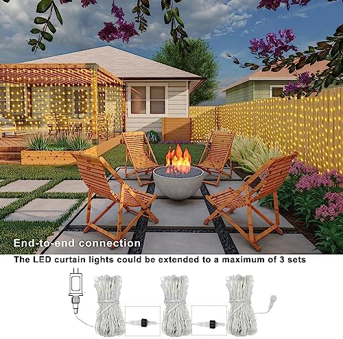 ZAIYW 20Ftx3Ft Curtain Lights Outdoor LED Fence Lights with Remote Timer - Image 7