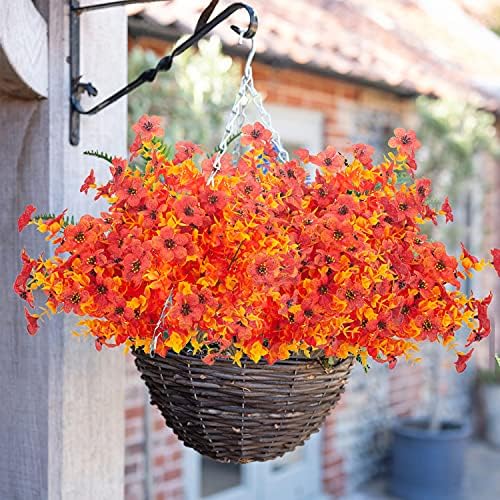 Grunyia 10 Bundles Artificial Fall Flowers Outdoor UV Resistant Fake Flowers No Fade Faux Plants Garden Porch Window Box Decorating - Image 4