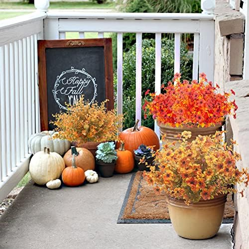 10 Bundles Artificial Fall Flowers Outdoor UV Resistant Fake Flowers - Image 6