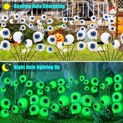 NBQQ Halloween Decorations Outdoor Solar Scary Eyeball Lights - Image 3