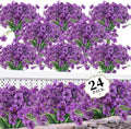 ColoPlay 24Bundles Deep Purple Artificial Flowers for Outdoors, Fake Flower by ColoPlay