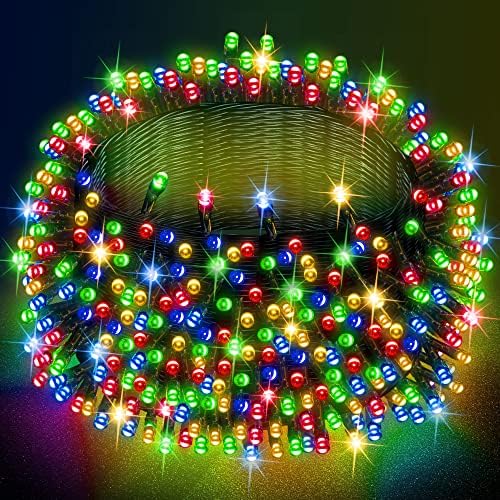 Dazzle Bright Multi-Colored Christmas String Lights, 82ft 1000 LED Waterproof Green Wire Fairy Lights with 8 Modes, Outdoor Lights for Xmas Tree Holiday Wedding Party Christmas Decorations by DazzleBright