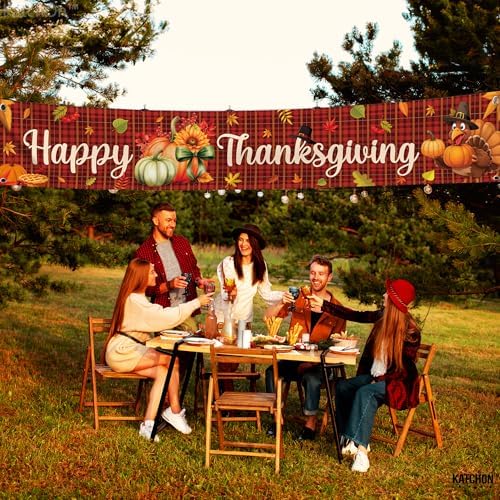 KatchOn Happy Thanksgiving Banner Fence Sign 120x20 Inch - Image 4