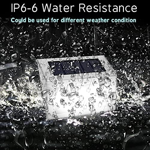 Lightess Outdoor Waterproof Solar Step Deck Lights Cool White 6 Pack - Image 5