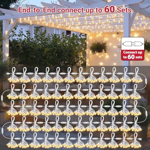 LAMPHOME 26 Feet LED Outdoor String Lights with 12+1 Shatterproof G40 Edison Bulbs, Connectable and Weatherproof Strand, Commercial Grade Patio Lights for Backyard Decorative, Warm White - Image 7