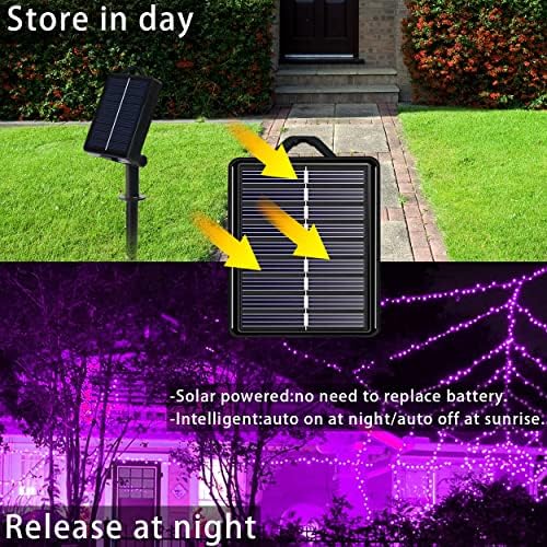 Solar Halloween String Lights, Purple 200Led, Outdoor Waterproof - Image 2
