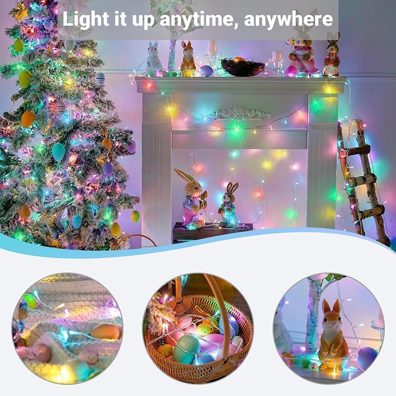 LAMPHOME Color Changing String Lights Plug in, 165Ft 500LED Warm White & Multicolor, Christmas & Easter String Lights Indoor Outdoor Waterproof, LED Tree Lights for Xmas Holiday Party Home Decor - Image 6