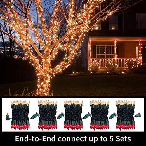 LAMPHOME Red Clear Valentine's String Lights 100 Mini Incandescent Fairy Light Decor 20 Ft Green Wire Christmas Lifgt for Indoor & Outdoor Party Patio Bedroom, Xmas Tree Garland Easter Decoration - Image 5