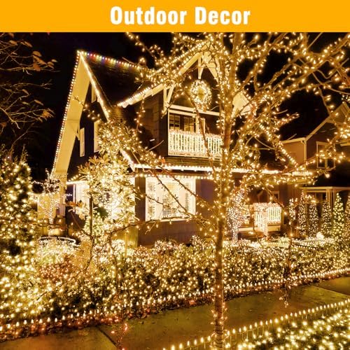 Nisocy 33FT LED String Lights Outdoor Waterproof – Warm White Fairy Lights with Plug, Connectable Christmas Tree Lights for Patio, Garden, Bedroom, Wedding, Party, Decor - Image 5
