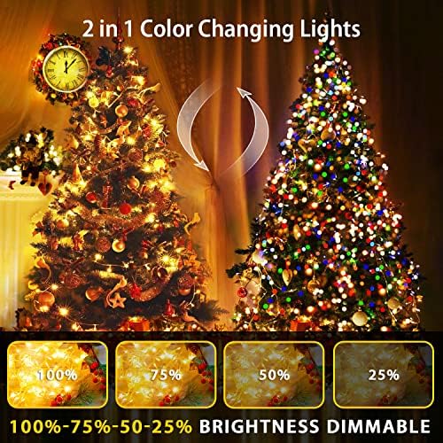 JMEXSUSS 200 LED Warm White & Multicolor Color Changing String Lights - Image 3