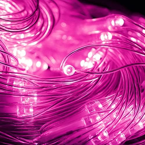 Pink Net Light Valentine’s Day Decor Mesh Lights, 240LED Timer Tree Warp Fairy Lights Outdoor Hanging String Light for Home, Bedroom, Garden, Walkway, Bushes, Christmas Decor-9.8ft x 6.6ft(Pink) - Image 4