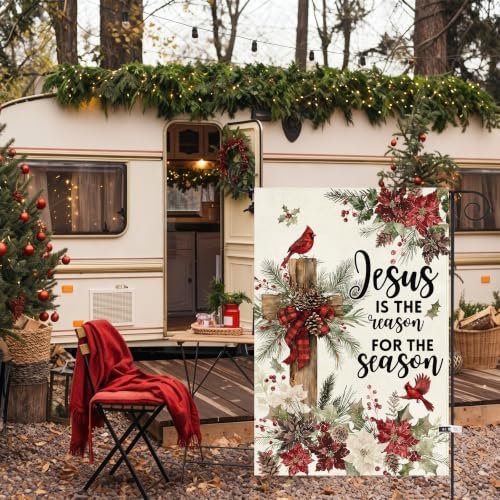 Baccessor Christmas Garden Flag 12.5x18 Inch Winter Red Cardinal Farmhouse - Image 4