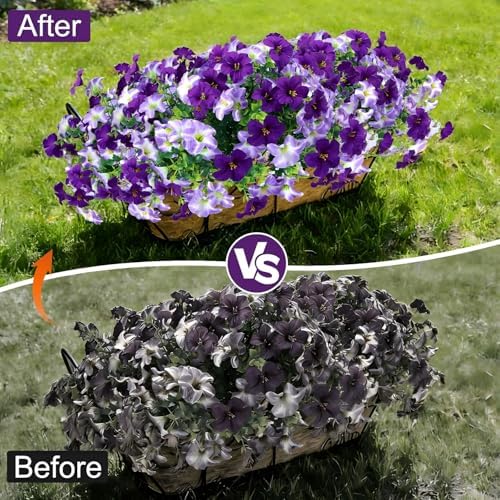 Artificial Petunia Flowers for Outdoor, 8 Bundles UV Resistant Faux Flowers - Image 3