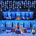 33FT Icicle Lights for Outside 400 LED Blue and White Christmas Lights by Einiiya