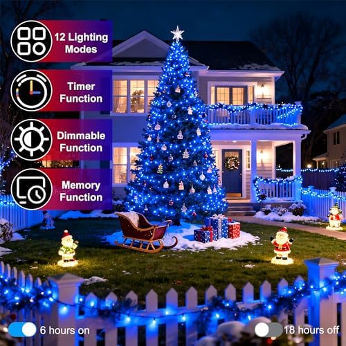 750 LED 240FT Christmas String Lights Outdoor, 12 Pro Modes with Timer - Image 3