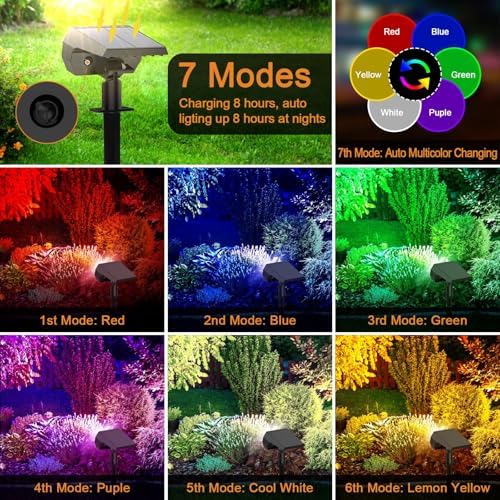 WELALO Solar Color Changing Spot Lights Outdoor, IP68 Waterproof, 2 Pack - Image 3