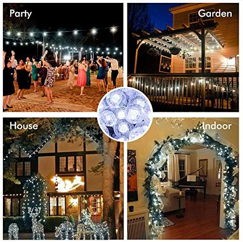 Metaku Cool White Globe String Lights Fairy Light 26ft 60LED & Remote - Image 6