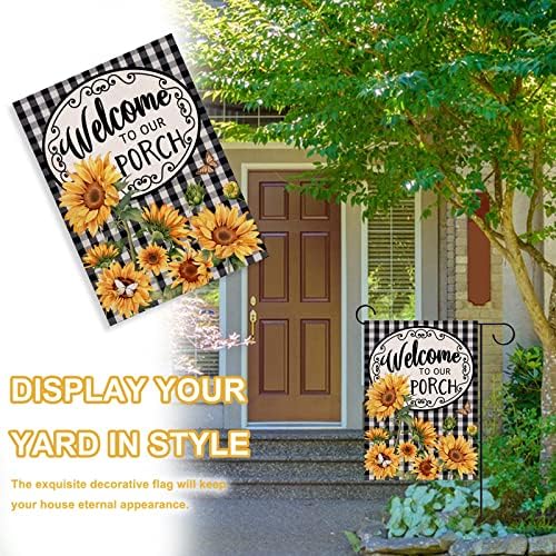 Home Decorative Welcome to Our Porch Spring Summer Sunflower Garden - Image 4