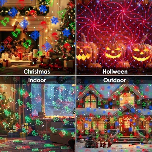 Christmas Laser Lights Outdoor, 3 Color RGB Laser Christmas Projector Lights Outdoor, Waterproof Holiday Laser Light Projector Outdoor Indoor for Home Yard Garden Decoration - Image 2