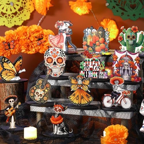 12 Pcs Day of The Dead Table Decorations Dia De Los Muertos Centerpieces - Image 3