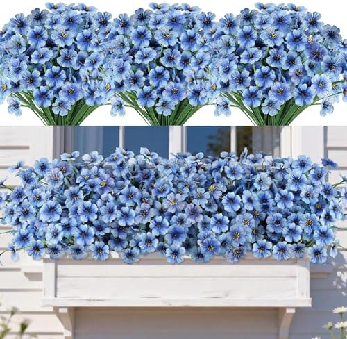 AmyHomie 20 PCS Artificial Flowers for Outdoors, UV Resistant Fake Plants by AmyHomie