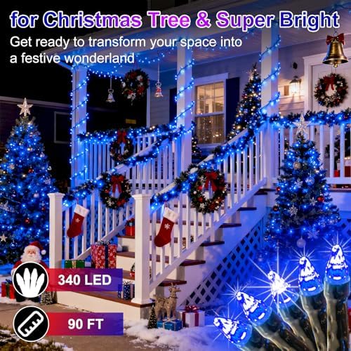 340 LED 90FT Christmas String Lights Outdoor, 12 Pro Modes with Timer - Image 2