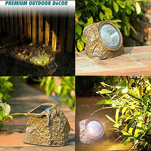 EiGreen Solar Garden Rock Lights Outdoor, 2 Pack 10 LED Waterproof Solar Powered Rock Light，Yard Landscaping Spotlights, for Indoor and Outdoor Decoration - Image 6