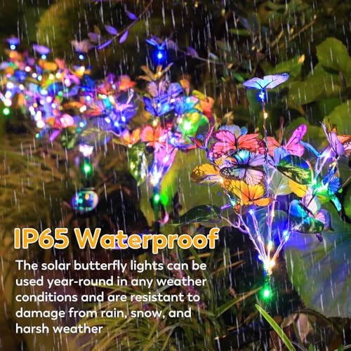 Solar Garden Lights Outdoor Waterproof Solar Lights 6 Pack with New Upgraded 40 LED 18 Butterfly Outdoor Lights for Yard Outside Garden Pathway Decor - Image 3