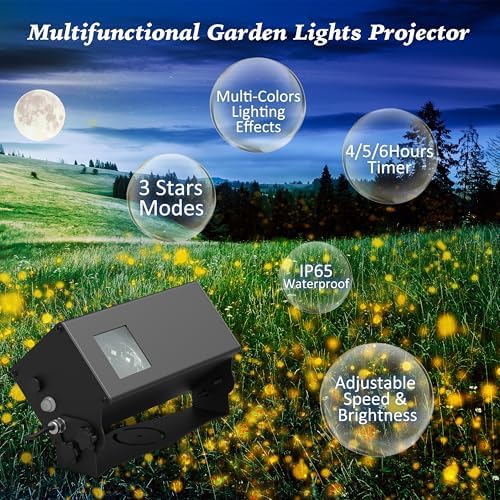 AIRIVO Outdoor Laser Lights Projector, 5 Color Motion Firefly Lights Star Show Projection Light, Christmas Projector Light with Remote Control for Holidays Halloween Decoration Home, Garden, Patio - Image 5