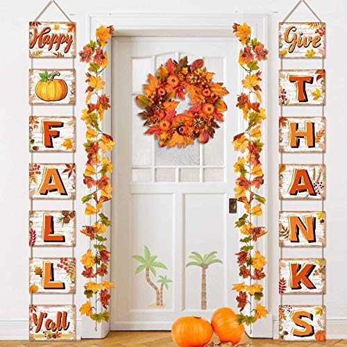 DearHouse 2 Pack Fall Garland Maple Leaf, 5.9Ft/Piece Hanging Vine Garland Artificial Autumn Foliage Garland Thanksgiving Decor for Home Wedding Fireplace Party Christmas (Green) - Image 5