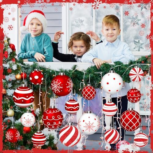 Huwena 24 Pcs Christmas Hanging Ornaments, Porch Decor, Elegant Style - Image 4