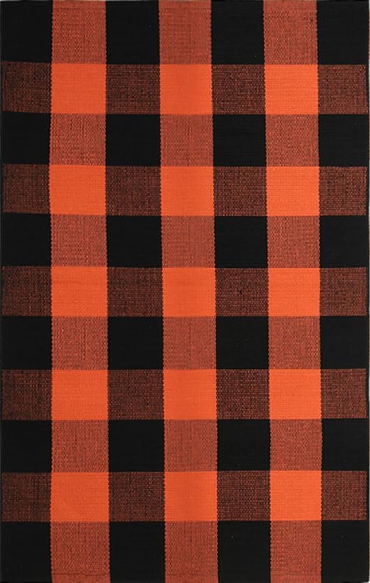 Fall Decor Buffalo Plaid Outdoor Rug 27.5" x 43" Orange and Black Checkered Area Rug Halloween Washable Doormats Fall Indoor Outdoor Rugs for Layered Front Door Mats, Porch, Entryway, Farmhouse - Image 7