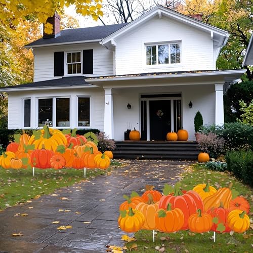 Fall Yard Signs Decorations Thanksgiving Pumpkin Yard Stakes Outdoor Lawn Sign with Stakes for Autumn Pumpkin Patch Thanksgiving Harvest Lawn Patio Garden Decor, 30 Inch - Image 5