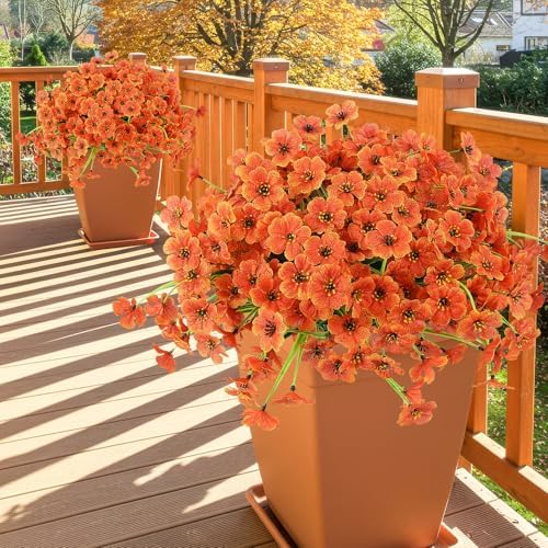 12 Bundles Artificial Mums for Outdoors Decor, UV Resistant Fall Flowers - Image 6