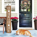 Home Sweet Home Wooden Porch Sign 47" Welcome Cat Dog Sign for Home Front Door Yard Front Porch Standing Farmhouse Home Decoration by AUSTAB