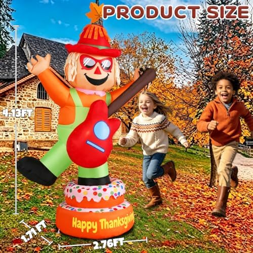 4.1FT Fall Thanksgiving Inflatables Outdoor Decorations with Built-in LEDs - Image 3