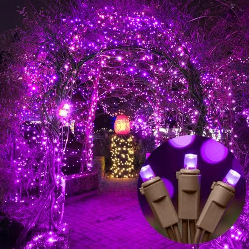 LAMPHOME Purple Halloween Lights, 21.6FT100 LED Halloween String Lights, Waterproof & Connectable Mini Christmas Light, Plug in for Indoor Outdoor Holiday Christmas Party Bedroom Decorations - Image 4