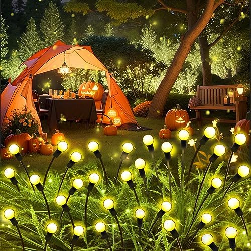 Solar Garden Lights Outdoor, 6 Pack 48 LED Solar Firefly Lights Waterproof, Sway by Wind, Swaying Light for Yard Patio Backyard Garden Planter Flower Bed Pathway Outdoor Decoration (Warm White) - Image 6