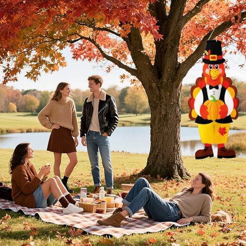 NOVWANG Thanksgiving Turkey Windsock Fall Outdoor Home Hanging Decoration - Image 7
